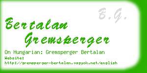 bertalan gremsperger business card